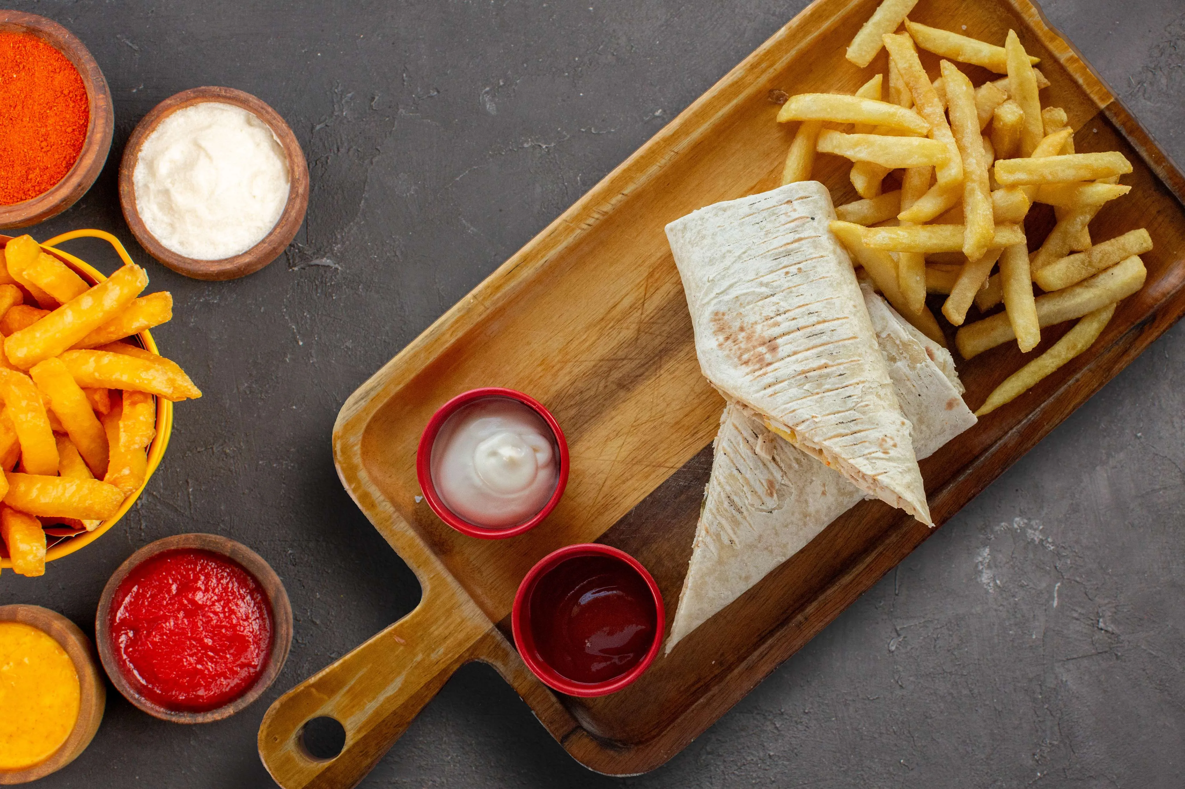 Şaurma kartof fri ilə