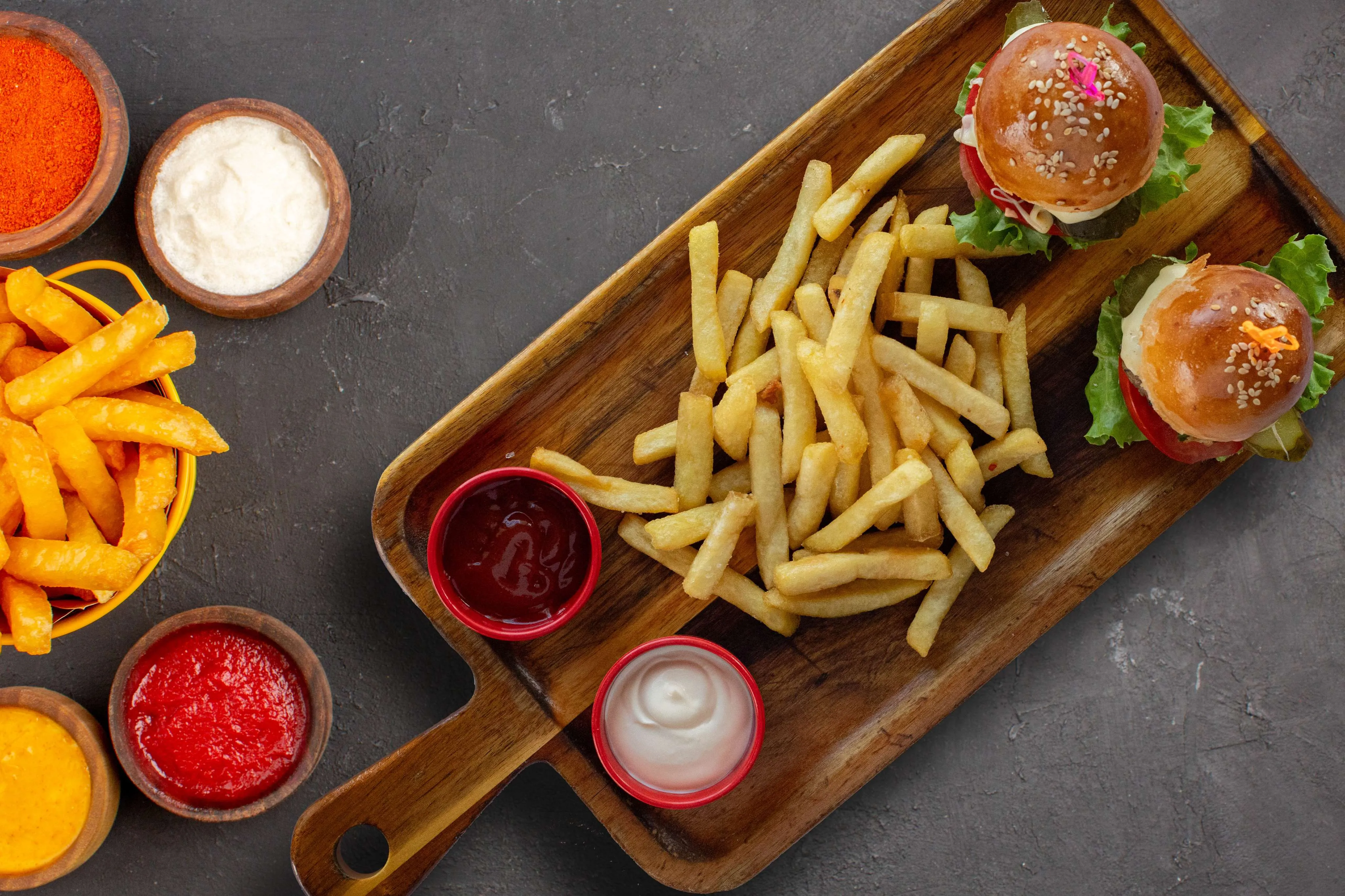 Mini Burger kartof fri ilə